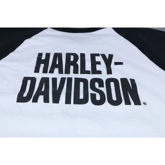 Harley-Davidson Raglan Long Sleeve Wounded Warrior Project Shirt Mens White 2XL - Picture 9 of 11